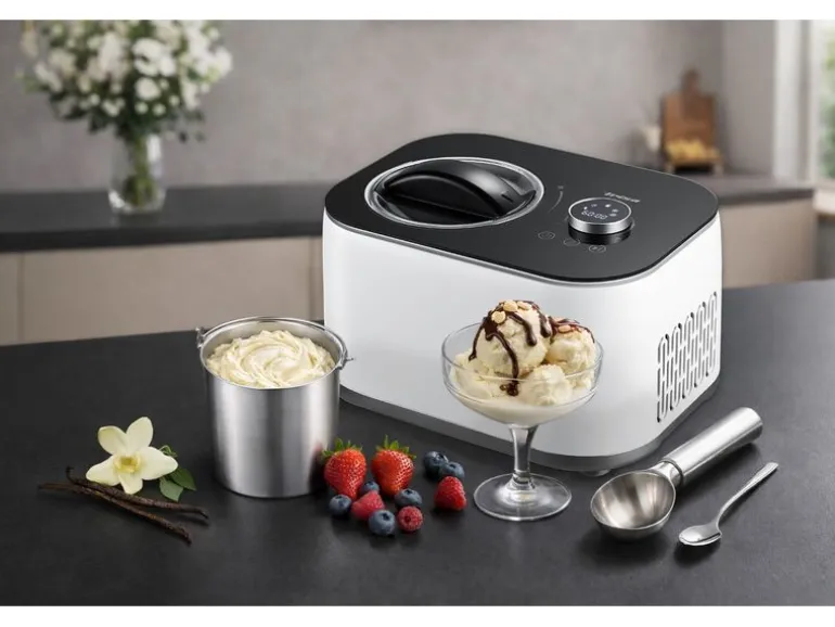 Trisa Glacemaschine La Cremeria Plus 1 l, Schwarz/Weiss