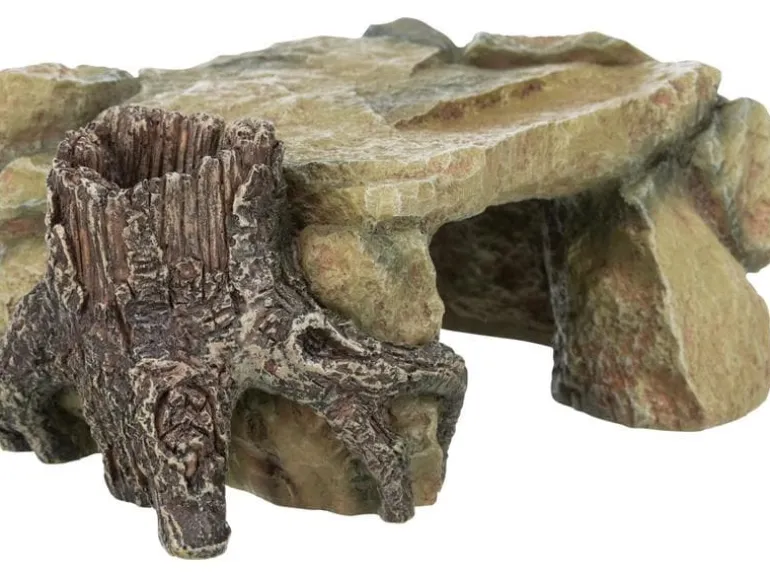 Trixie Höhle Felsplateau mit Baumstamm 25 cm