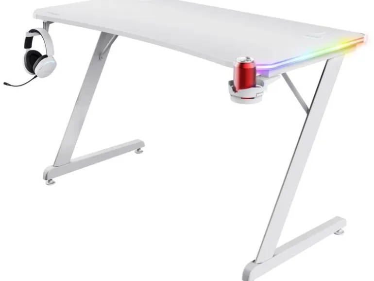 Trust Gaming Tisch GXT 709W Luminus RGB Weiss