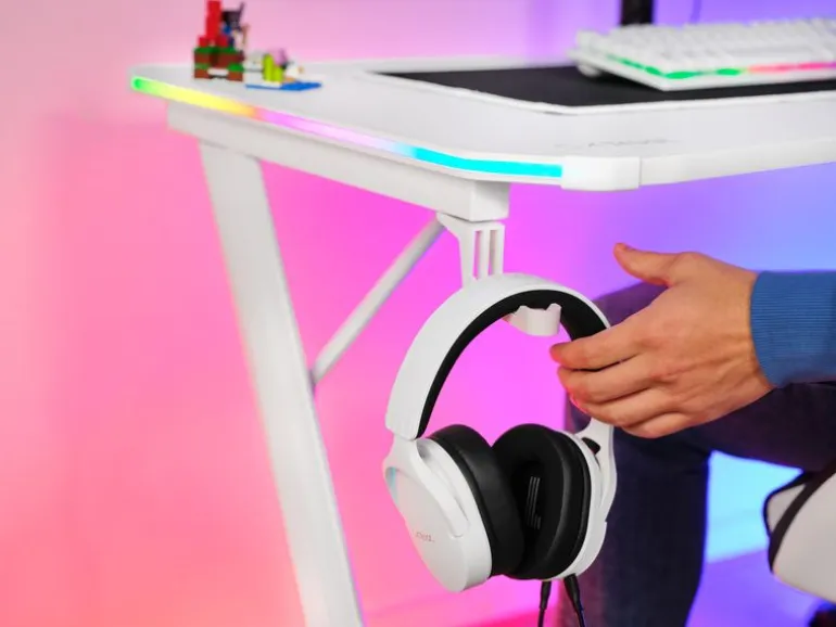 Trust Gaming Tisch GXT 709W Luminus RGB Weiss