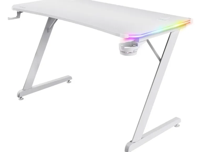 Trust Gaming Tisch GXT 709W Luminus RGB Weiss