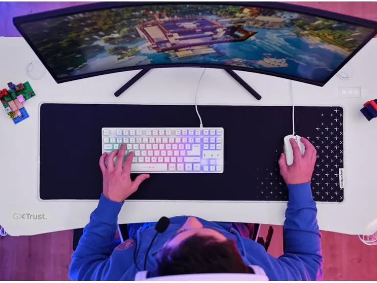 Trust Gaming Tisch GXT 709W Luminus RGB Weiss