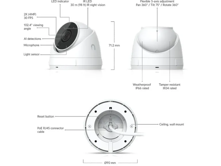 Ubiquiti Netzwerkkamera UVC-G5-Turret-Ultra Weiss