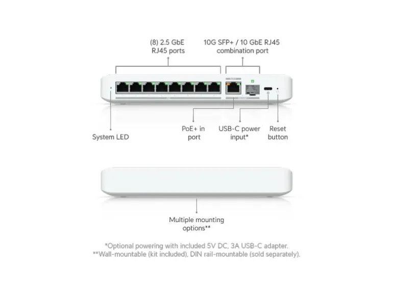 Ubiquiti Switch UniFi Flex 2.5G 9 Port
