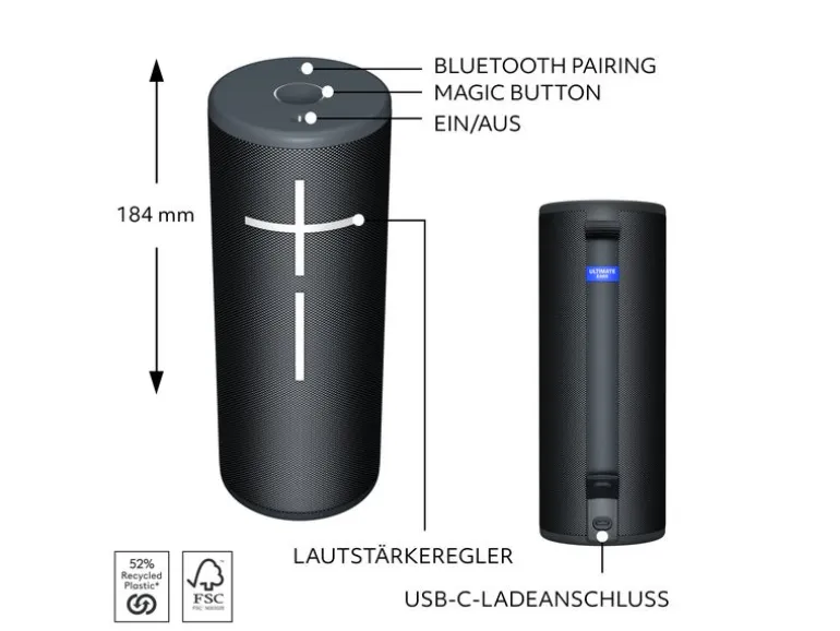 Ultimate Ears Bluetooth Speaker BOOM 4 Schwarz