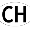 Unitec Schild Hoheitszeichen «CH» für PKW zu aufkleben