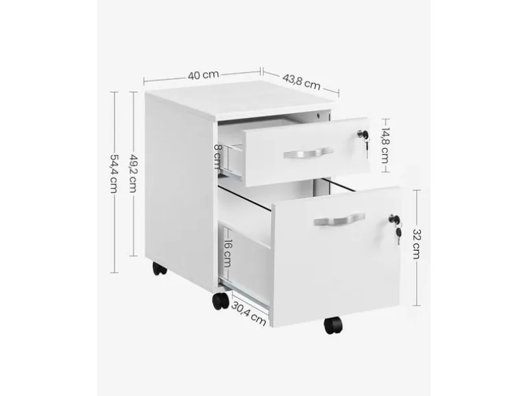 VASAGLE Aktenschrank mit zwei Schubladen