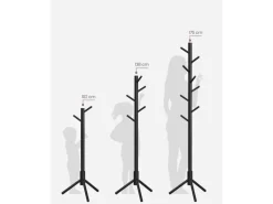 VASAGLE Garderobenständer mit 8 Haken 175 cm, Schwarz