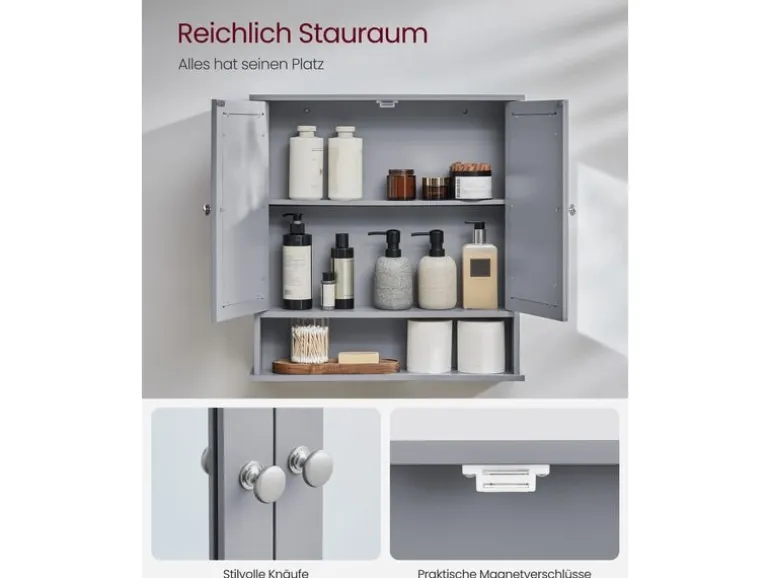 VASAGLE Spiegelschrank MDF, 13 x 56.5 x 58.5 cm