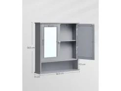 VASAGLE Spiegelschrank MDF, 13 x 56.5 x 58.5 cm
