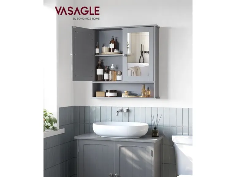 VASAGLE Spiegelschrank MDF, 13 x 56.5 x 58.5 cm