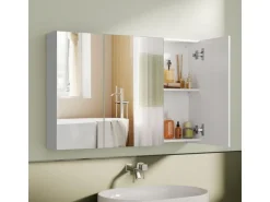 VASAGLE Spiegelschrank Weiss 15 x 90 x 60 cm