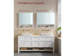 VASAGLE Spiegelschrank Weiss, 90 x 16.5 x 75 cm