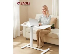 VASAGLE Stehtisch Höhenverstellbar 80 x 45 cm Weiss