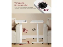 VASAGLE Stehtisch mit Platte 70 x 40 cm Weiss