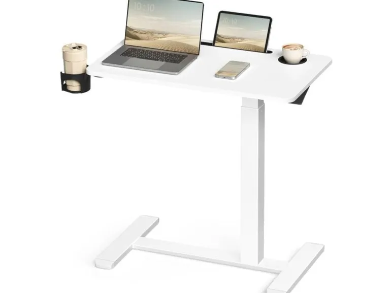 VASAGLE Stehtisch mit Platte 70 x 40 cm Weiss