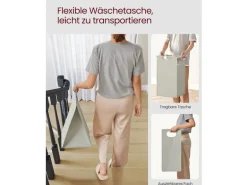 VASAGLE Wäschekorb mit Ablage 3 x 38 l, Weiss