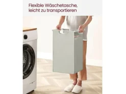 VASAGLE Wäschekorb mit Ablage 3 x 38 l, Weiss