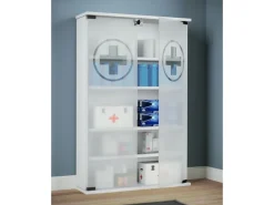 VCM Erste Hilfe Schrank Honula 91 x 60 x 17 cm, Weiss