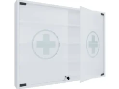 VCM Erste Hilfe Schrank Hustila L 60 x 80 x 10 cm, Weiss