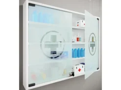 VCM Erste Hilfe Schrank Hustila L 60 x 80 x 10 cm, Weiss