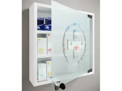 VCM Erste Hilfe Schrank Hustila S 40 x 32 x 10 cm, Weiss