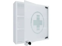VCM Erste Hilfe Schrank Hustila S 40 x 32 x 10 cm, Weiss