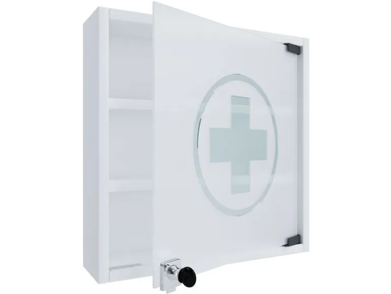 VCM Erste Hilfe Schrank Hustila S 40 x 32 x 10 cm, Weiss