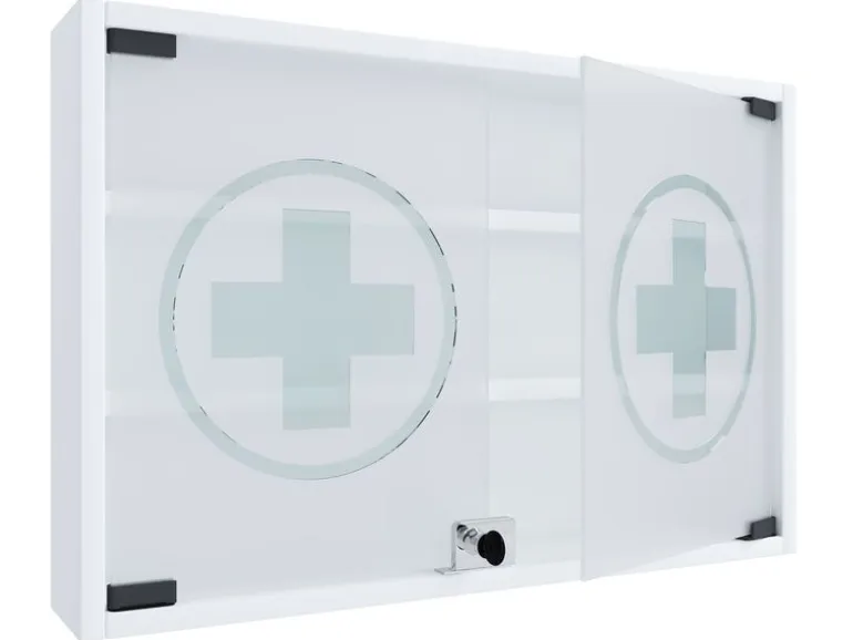 VCM Erste Hilfe Schrank Hustila M 40 x 60 x 10 cm, Weiss