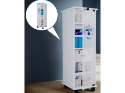 VCM Erste Hilfe Schrank Nilasu 98 x 31 x 35 cm, Weiss