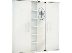 VCM Erste Hilfe Schrank Santila 92 x 88 x 18 cm, Weiss
