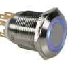 Velleman Drucktaster Edelstahl 19 mm mit blauer Ringbeleuchtung