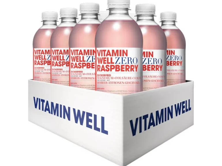VITAMIN WELL Sportgetränk Zero Raspberry 12 x 0.5 l, zuckerfrei
