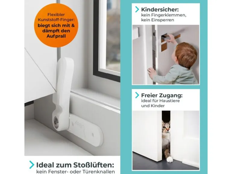 Vlippy Tür- & Fensterstopper 2er-Set Weiss