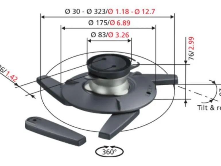 Vogel's Deckenhalterung EPC-6545 Silber