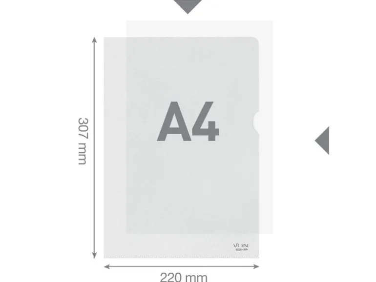 VON Sichthülle A4, genarbt, 100 Stück, Transparent