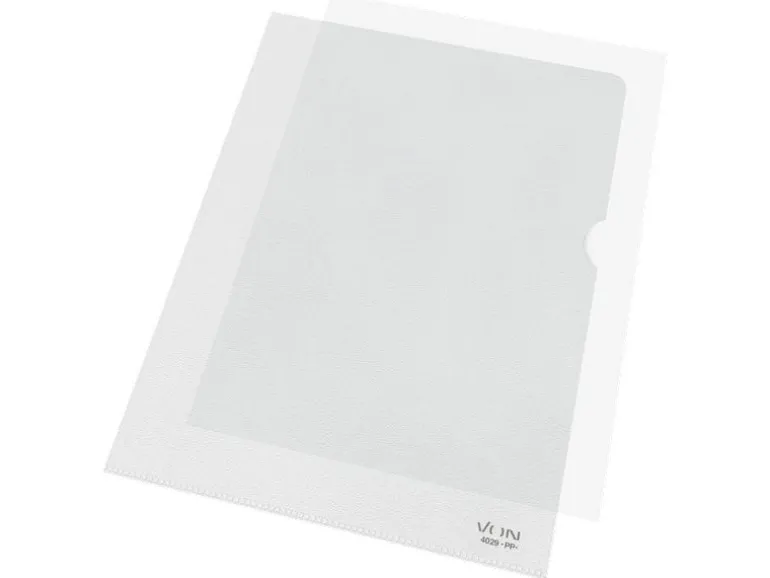 VON Sichthülle A4, genarbt, 100 Stück, Transparent