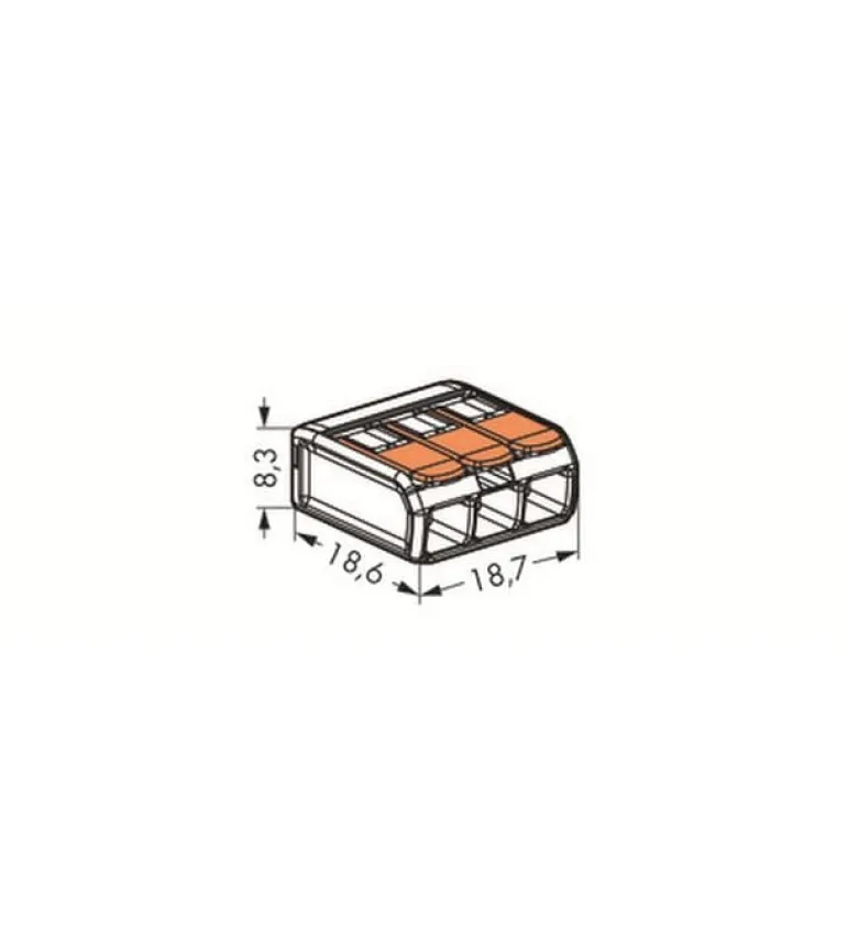 WAGO Steckklemme COMPACT 3 x 0.14-4 mm², 12 Stück