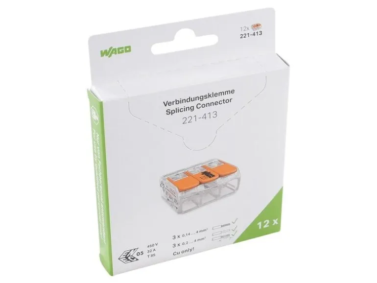 WAGO Steckklemme COMPACT 3 x 0.14-4 mm², 12 Stück