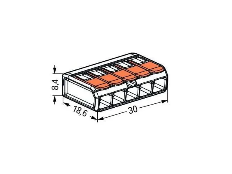 WAGO Steckklemme COMPACT 5 x 0.14-4 mm², 8 Stück