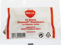 Weck Verschlussklammer 12 Stück, Silber
