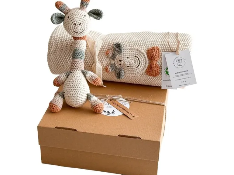 Welcomebabybox Geschenkset Lio – Decke & Giraffe