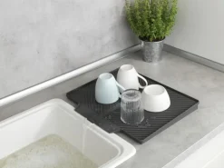 Wenko Abtropfmatte Nelia Maxi 34 x 3 x 40 cm, Grau