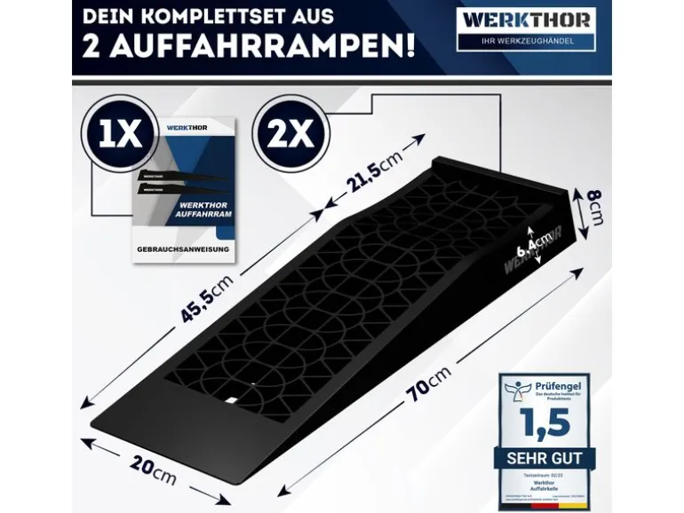 Werkthor Auffahrrampe Extraflaches Auto -2er Set 5000 kg