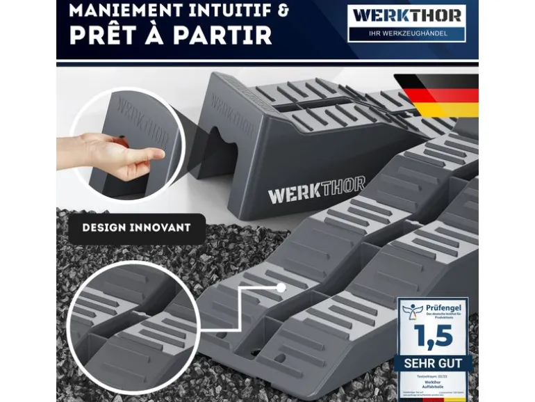 Werkthor Flache Auffahrkeile 2er Set, Grau