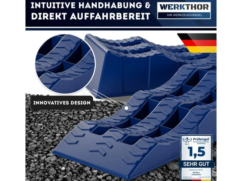 Werkthor Flache Auffahrkeile 2er Set, Blau