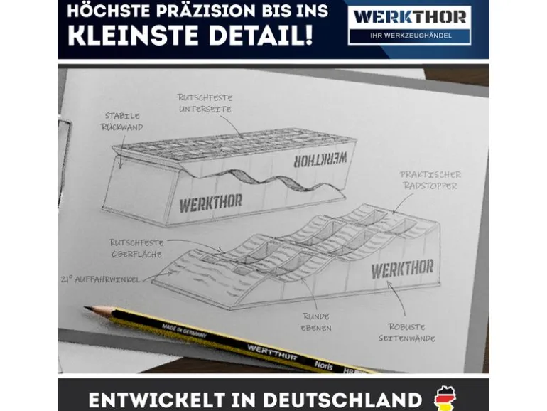 Werkthor Flache Auffahrkeile 2er Set, Blau