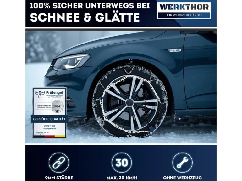 Werkthor Stahlschneekette Werkthor Schneeketten 2er Set WT 60 2er Set