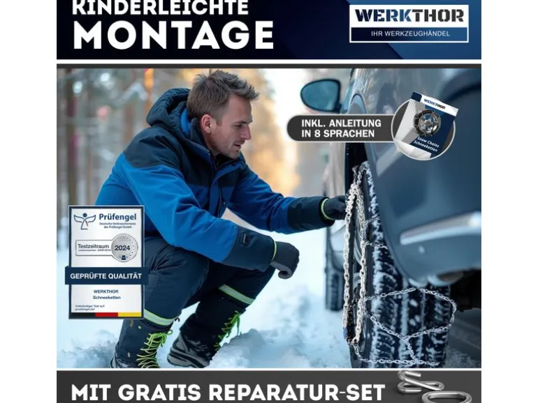 Werkthor Stahlschneekette Werkthor Schneeketten 2er Set WT 60 2er Set