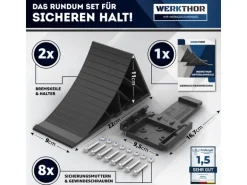 Werkthor Unterlegkeile mit Halterung 1600 kg